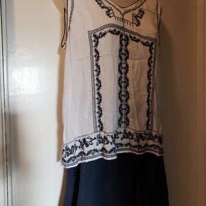 Studio JPR, 2pc, skirt/ sleeveless top/XL/navy/wht